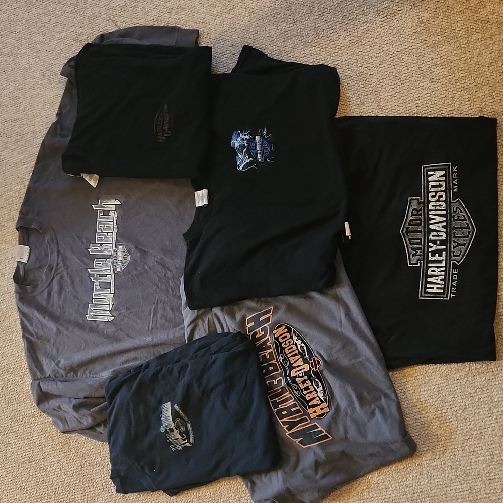 LOT 6 Harley Davidson Men's Shirts Bundle